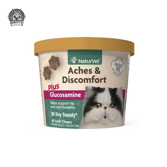 NATURVET CAT ACHES & DISCOMFORTS PLUS GLUCOSAMINE (SOFT CHEWS) 60octs