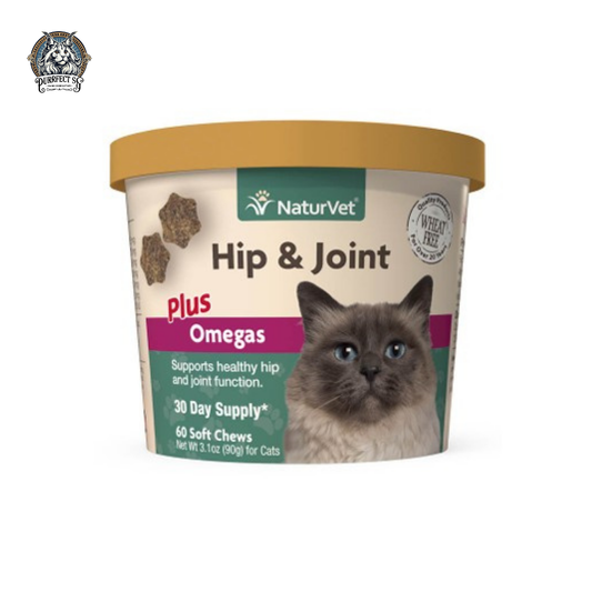 NATURVET CAT HIP & JOINT PLUS OMEGAS (SOFT CHEWS) 60octs