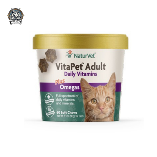 NATURVET CAT VITAPET ADULT DAILY VITAMINS PLUS OMEGAS (SOFT CHEWS) 60octs