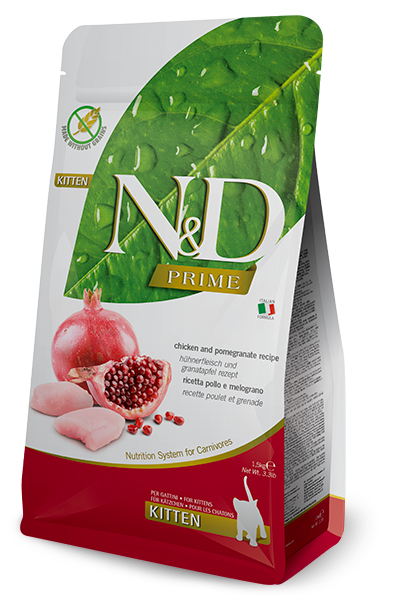 FARMINA - PRIME GRAIN FREE N&D CHICKEN POMEGRANATE KITTEN 10KG