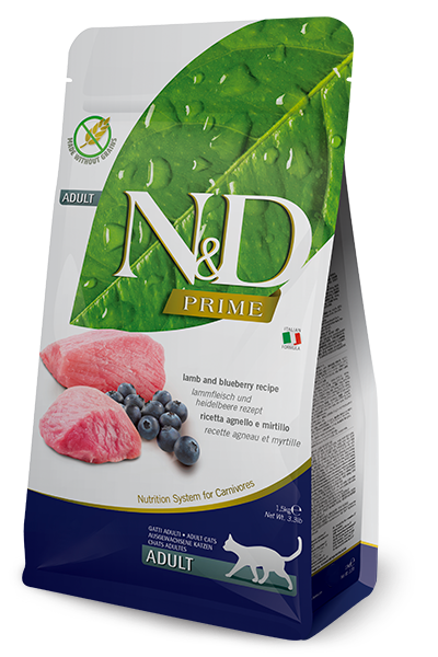 FARMINA - PRIME GRAIN FREE N&D LAMB & BLUEBERRY ADULT 10KG