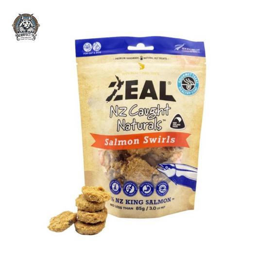 ZEAL DOG & CAT TREATS NZ CAUGHT NATURALS SALMON SWIRLS 85G