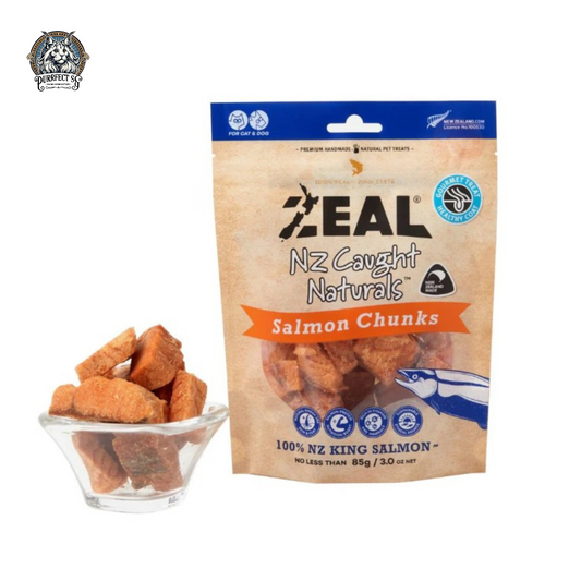 ZEAL DOG & CAT TREATS NZ CAUGHT NATURALS SALMON CHUNKS 85G