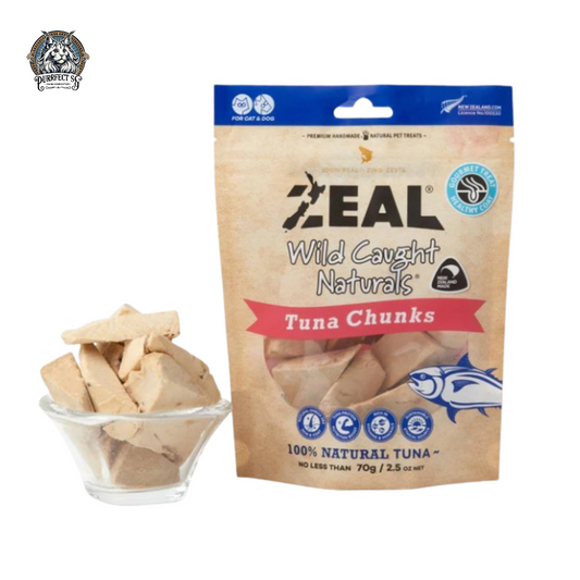 ZEAL DOG & CAT TREATS WILD CAUGHT NATURALS TUNA CHUNKS 70G