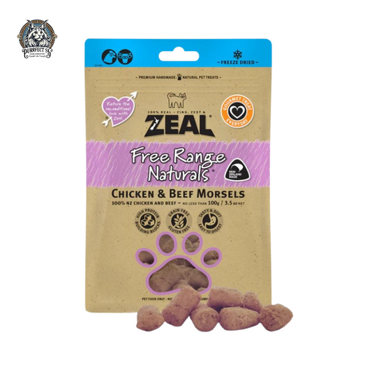 ZEAL FREE RANGE NATURALS CHICKEN & BEEF MORSELS 100g