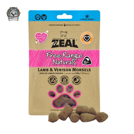 ZEAL FREE RANGE NATURALS LAMB & VENISON MORSELS 100g
