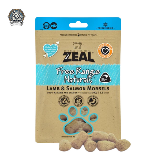 ZEAL FREE RANGE NATURALS LAMB & SALMON MORSELS 100g