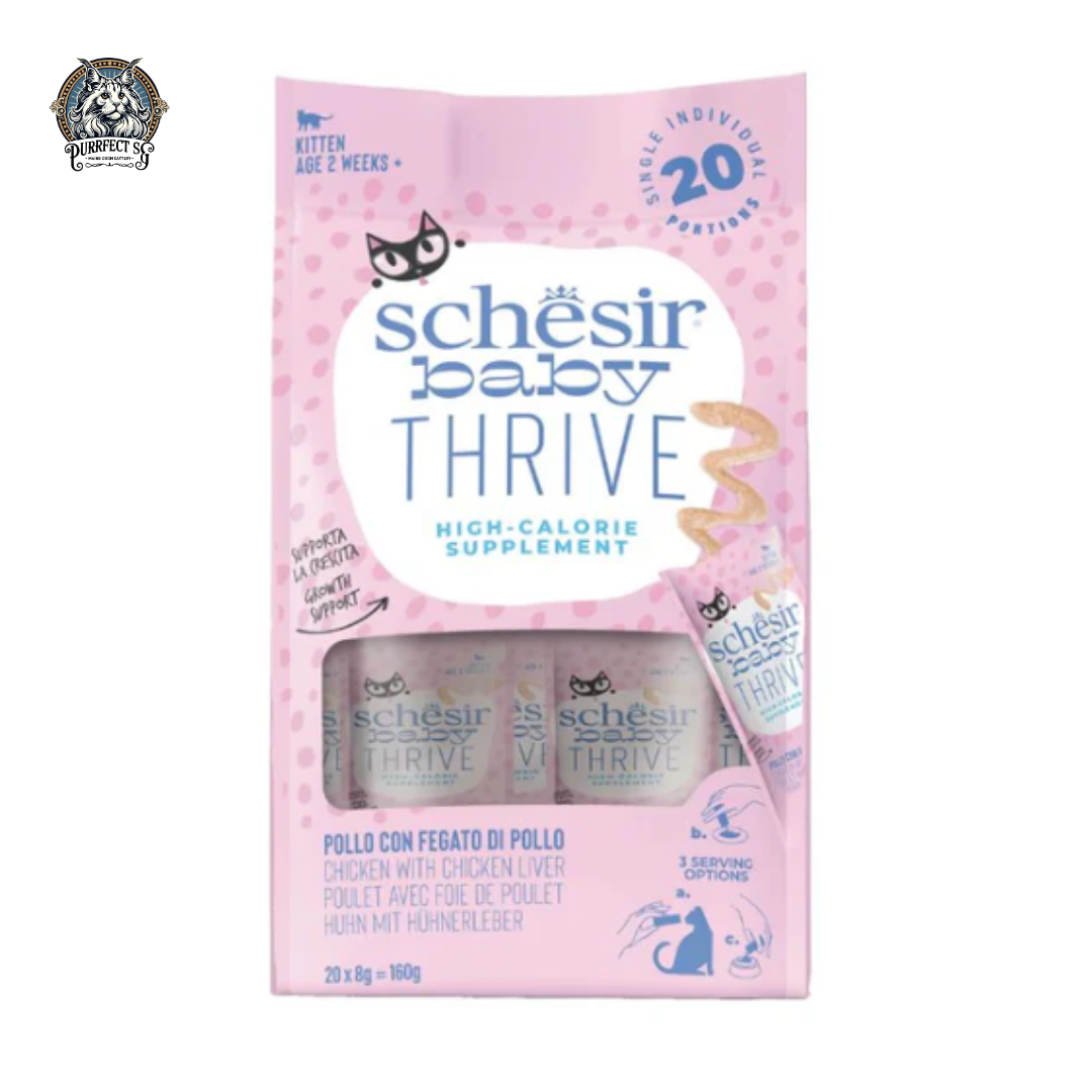 SCHESIR CAT BABY THRIVE POUCH CHICKEN WITH CHICKEN LIVER SUPPLEMENT 160g