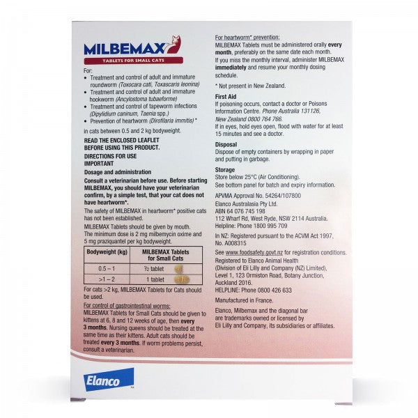 Milbemax Large Cat 2-8KG 1 Tablet