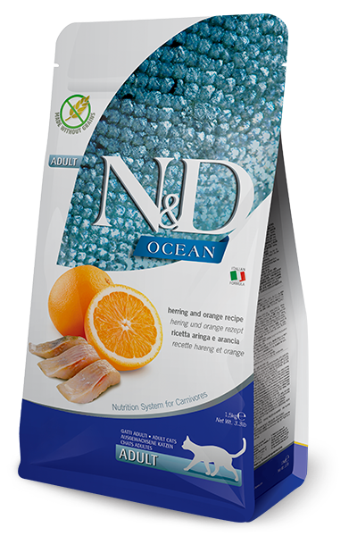 FARMINA - OCEAN N&D GRAIN FREE HERRING & ORANGE ADULT 5KG