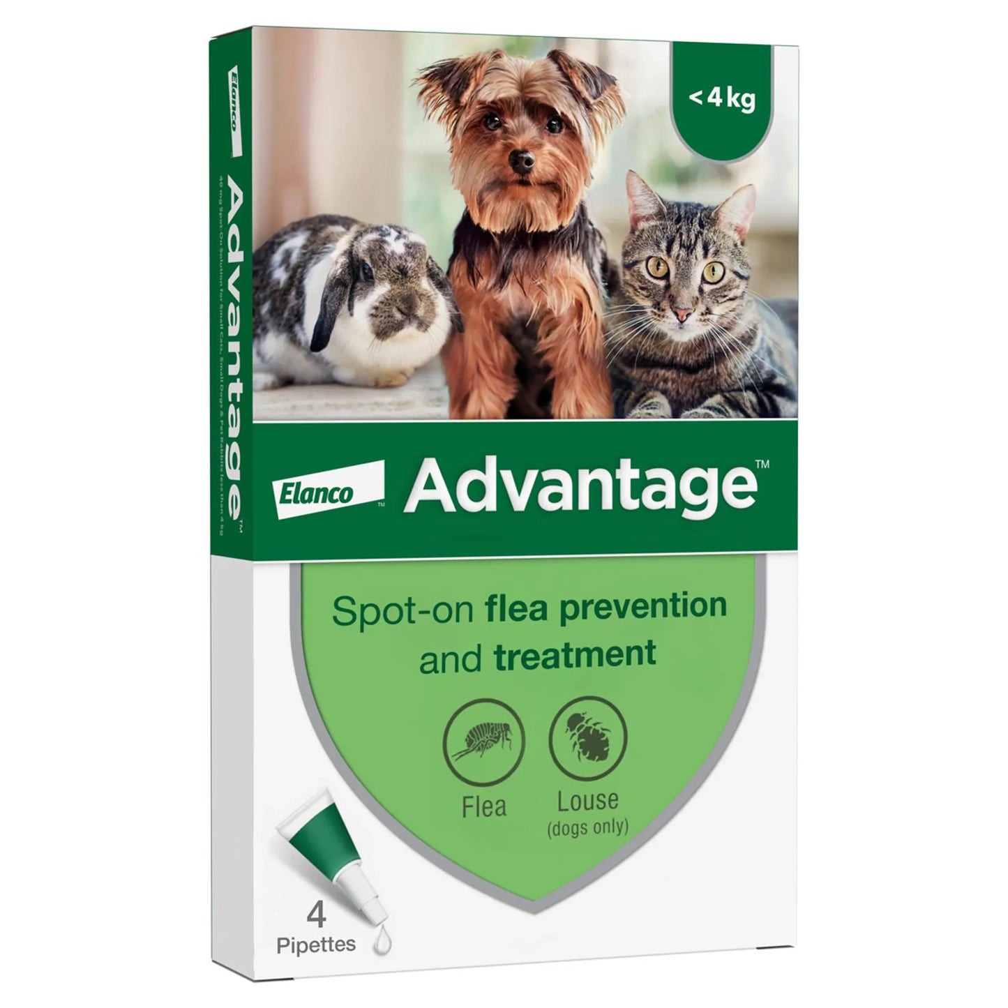 Advantage Spot-On Flea Treatment < 4KG  x1 Pipette